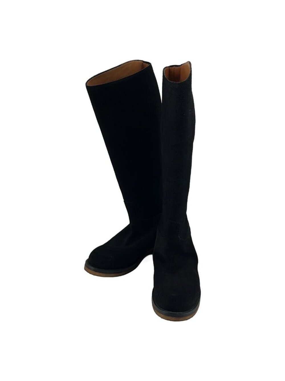 Hermes Leather Round Toe Crepe Pusole Boots Black